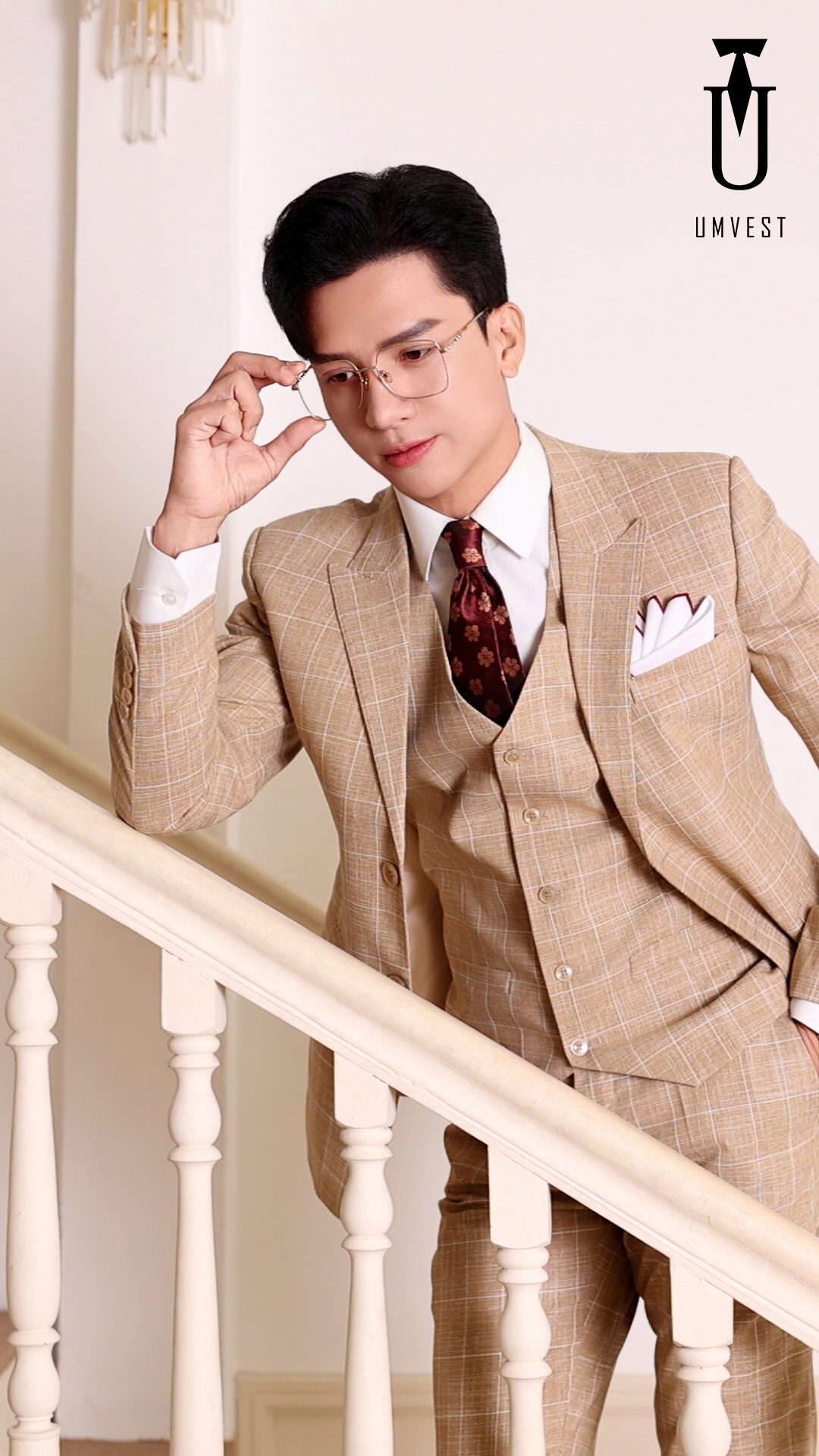 Vest Nam Màu Vàng Caro - Ảnh 4