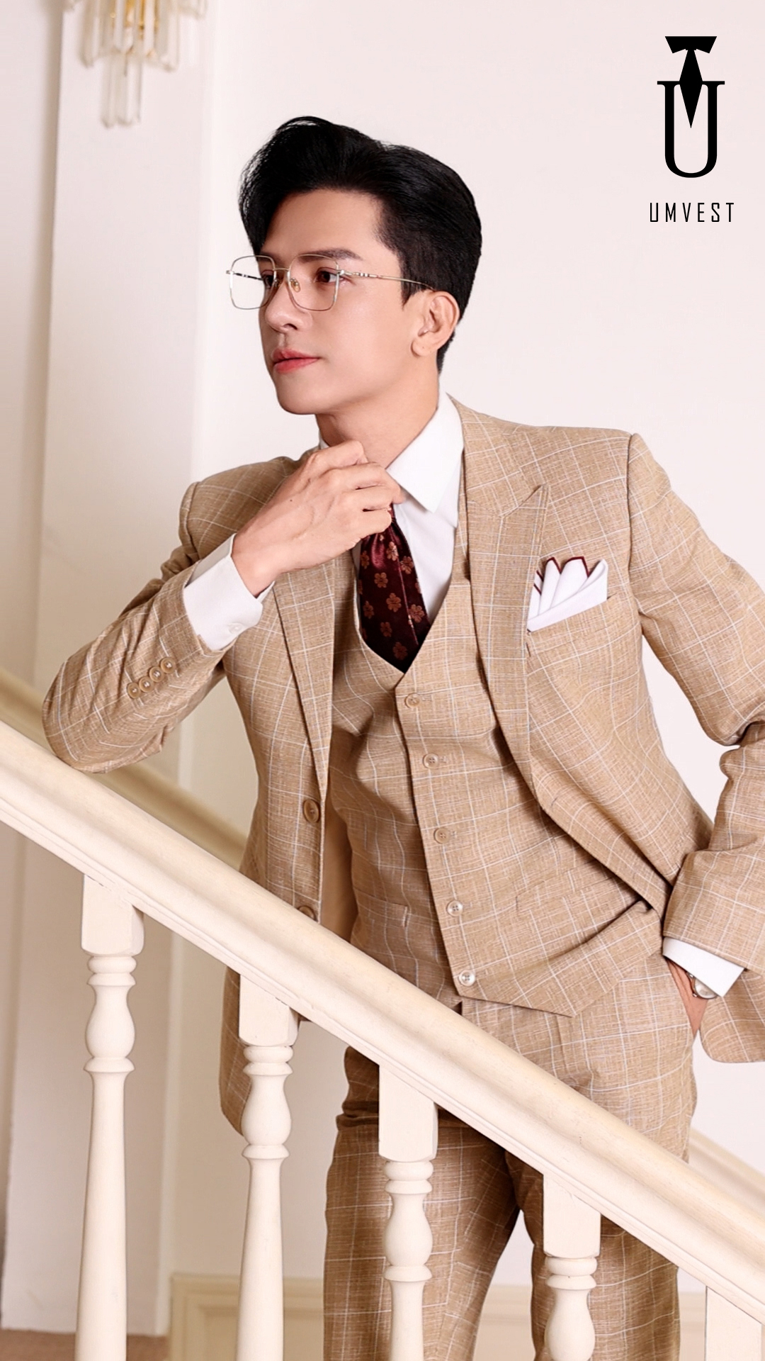 Vest Nam Màu Vàng Caro - Ảnh 5