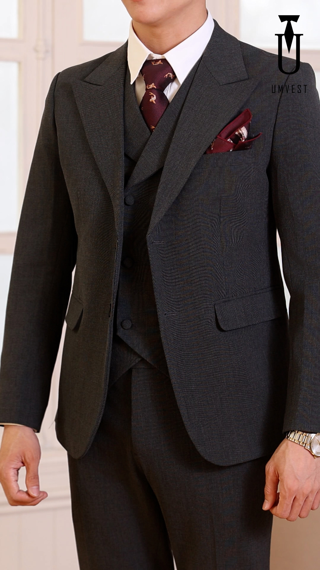 Vest Nam Màu Xám Đậm - Ảnh 2