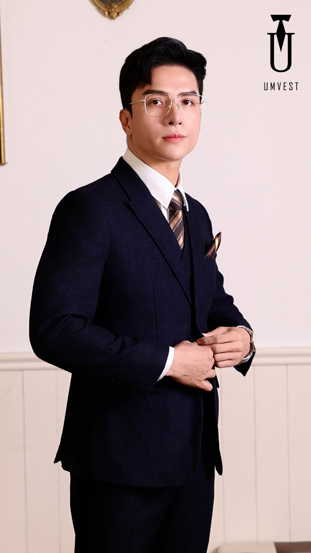 Vest Nam Màu Xanh Đen 01 - Ảnh 5