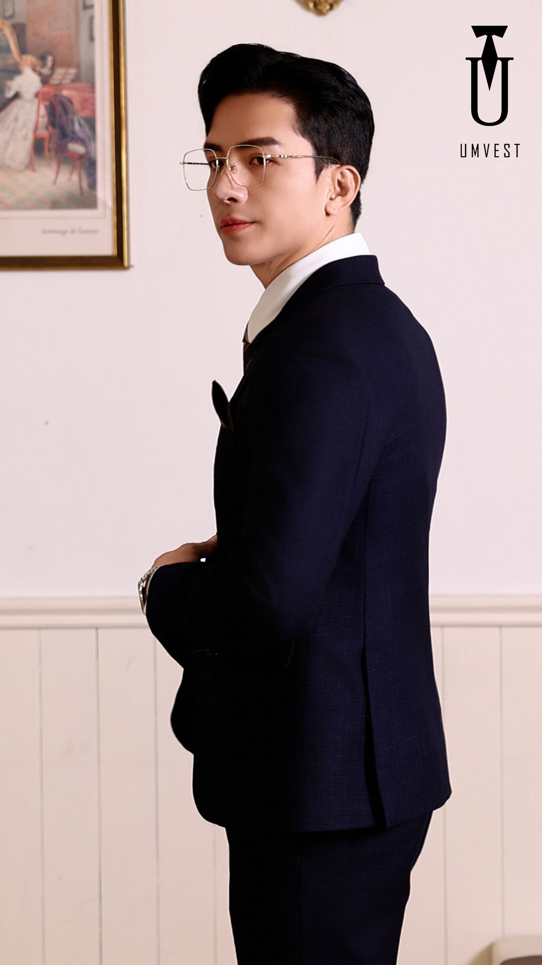 Vest Nam Màu Xanh Đen 01 - Ảnh 4