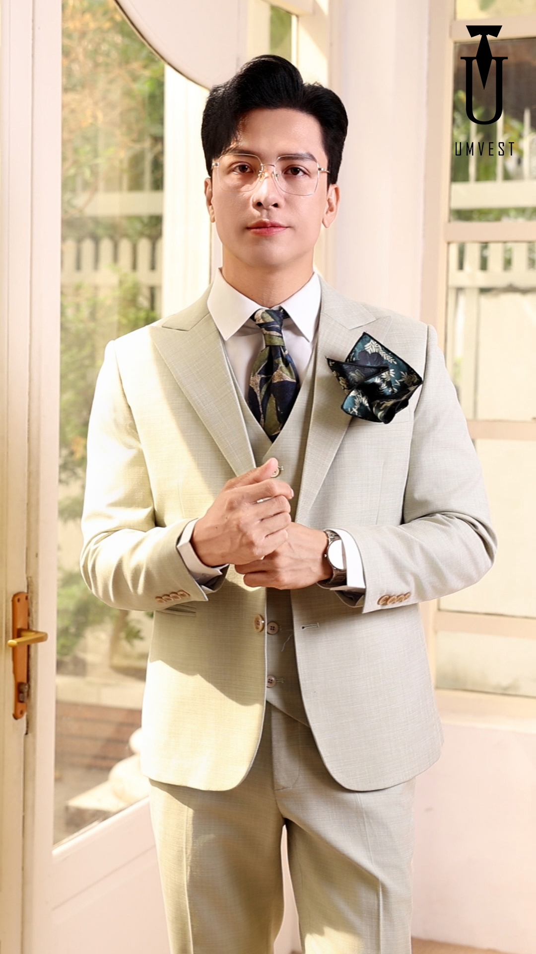 Vest Nam Màu Xanh Lá Nhạt