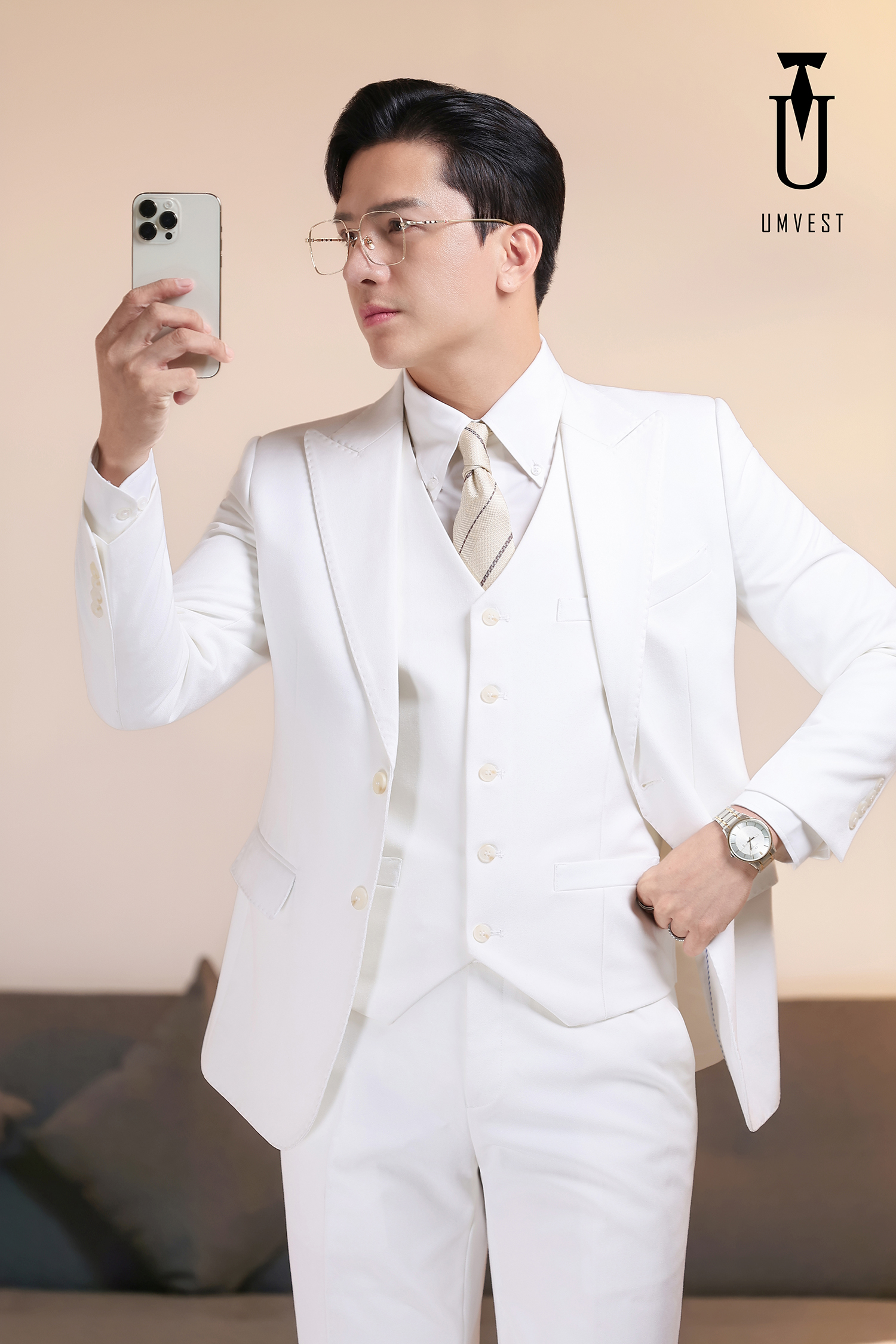 Vest Nam Màu Trắng