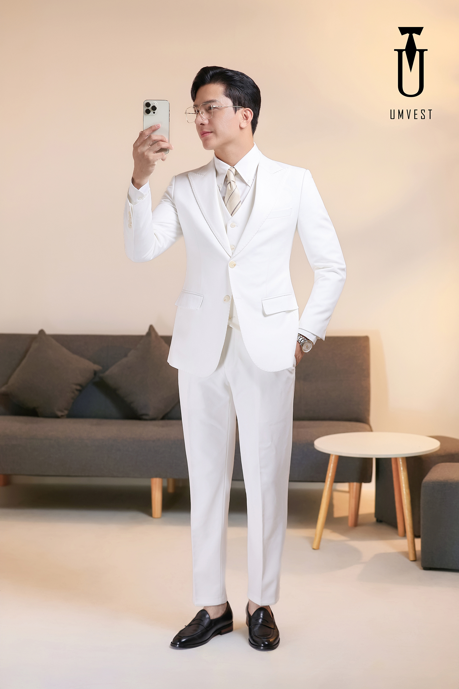 Vest Nam Màu Trắng