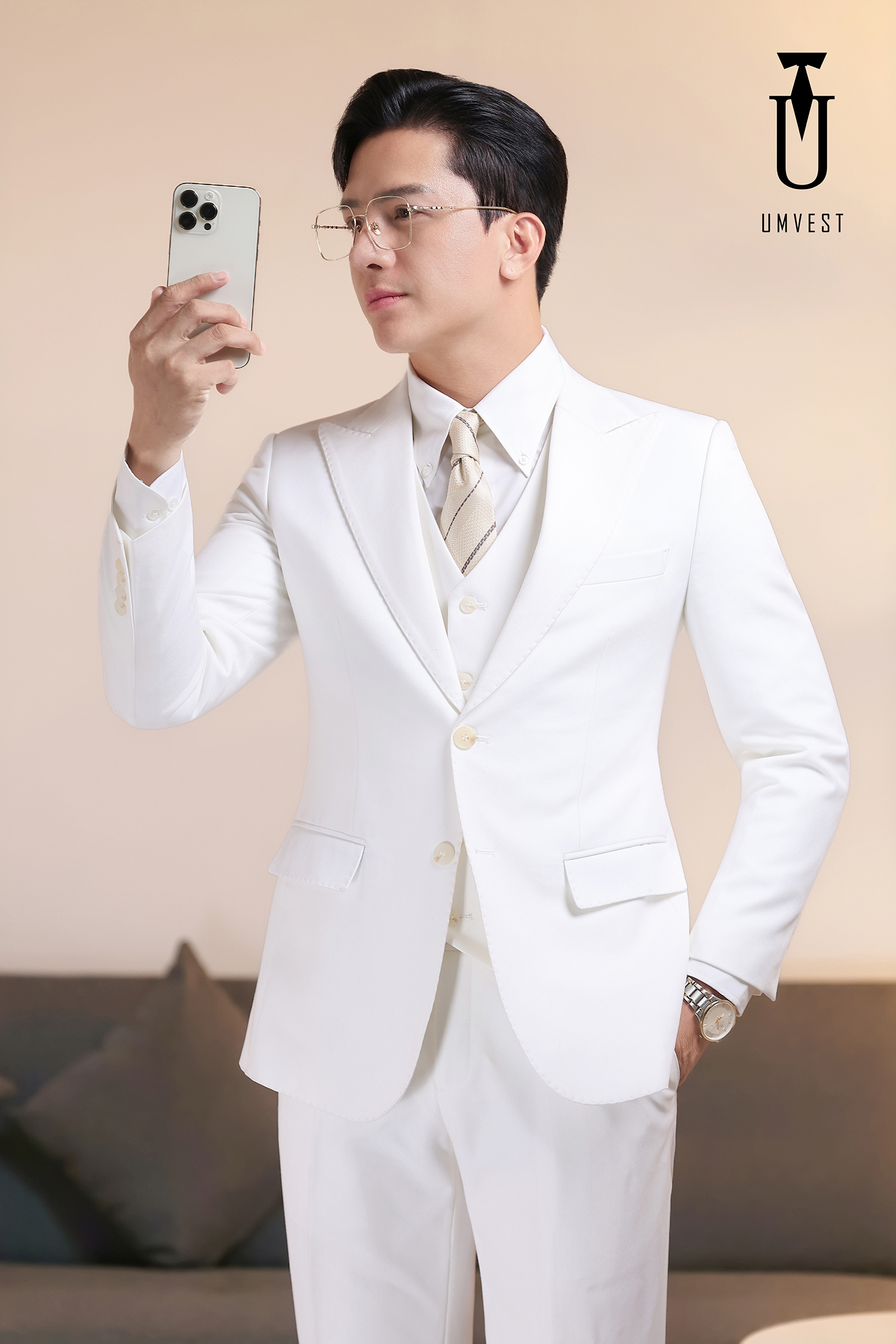 Vest Nam Màu Trắng